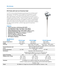 Thumbnail of document Data Sheet - PR-12E Industrial RTD (PT100) Probes w/Cast Iron Protection Head